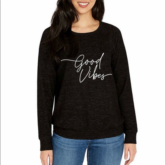 Buffalo David Bitton Sweaters - NWT “Good vibes” charcoal Top